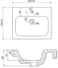 Iddis Тумба с раковиной New Sena 50 белая/светлое дерево – фотография-10